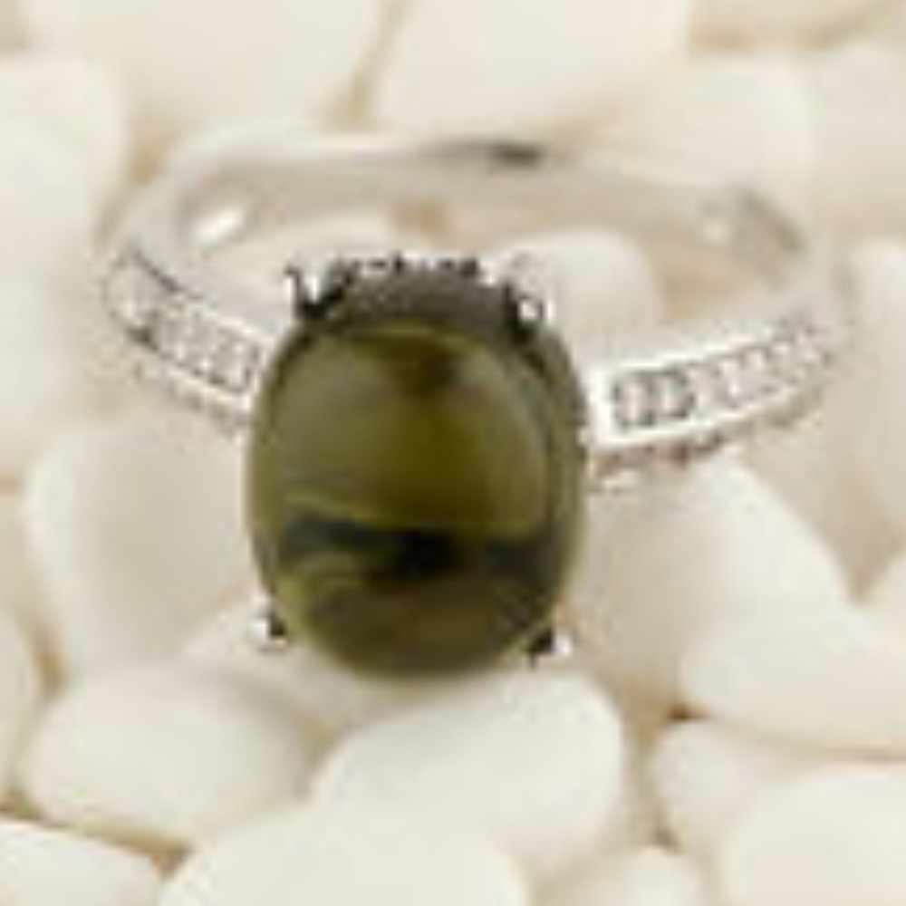 Natural Green Tourmaline SZ 8 Ladies Ring